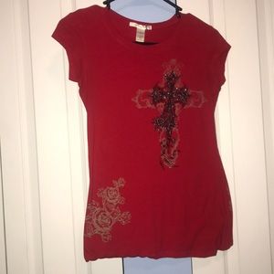 Red shirt with Rhinestones